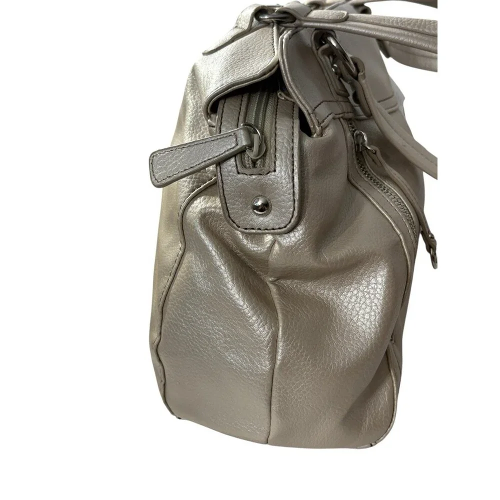 Nine West Tan Faux‎ Pebbled Leather Dual Handle Tote Purse Bag NWT Large READ